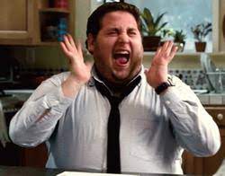 Johan Hill excitedly screaming with hands up