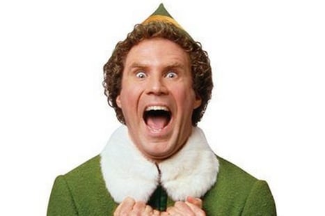 Buddy the Elf screaming excitedly