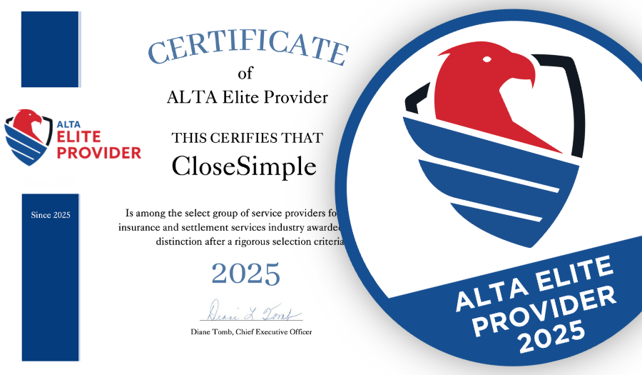 [Press Release] CloseSimple Honored as American Land Title Association (ALTA) Elite Provider for 2025